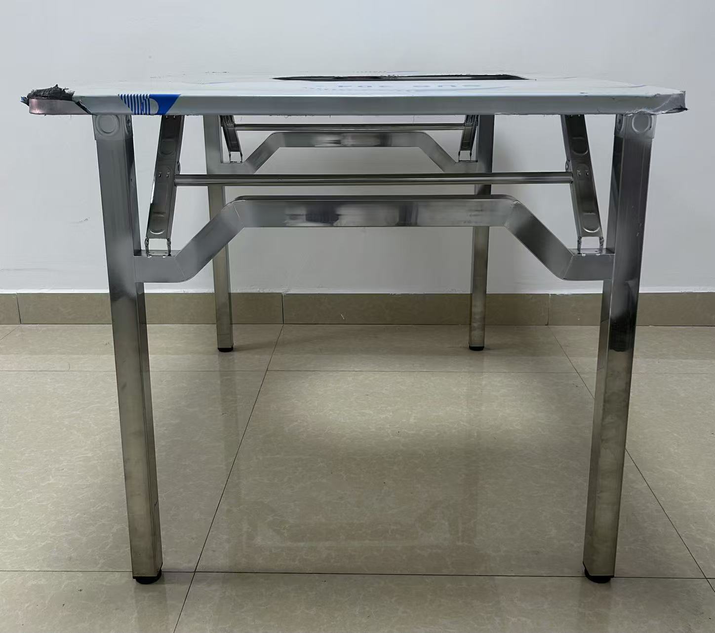 Korean Bbq Grill - 2-in-1 faltbarer quadratischer Esstisch aus Edelstahl