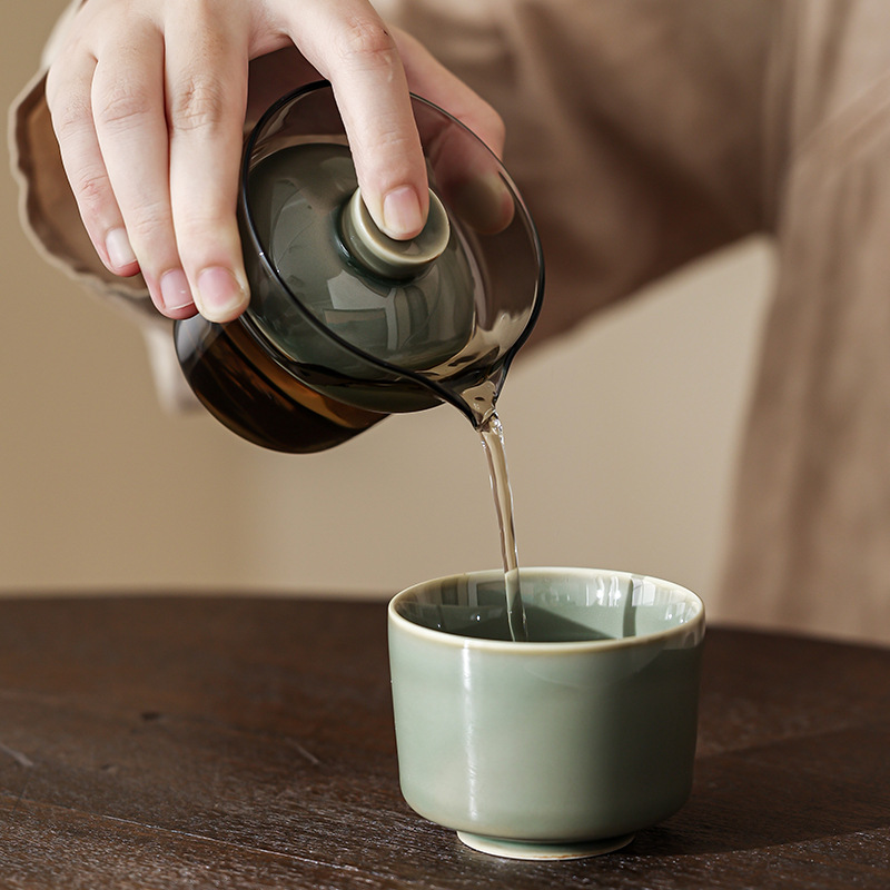Celadon Ceramic Cup - Celadon-Teetasse aus Porzellan, tragbares Reiseset mit