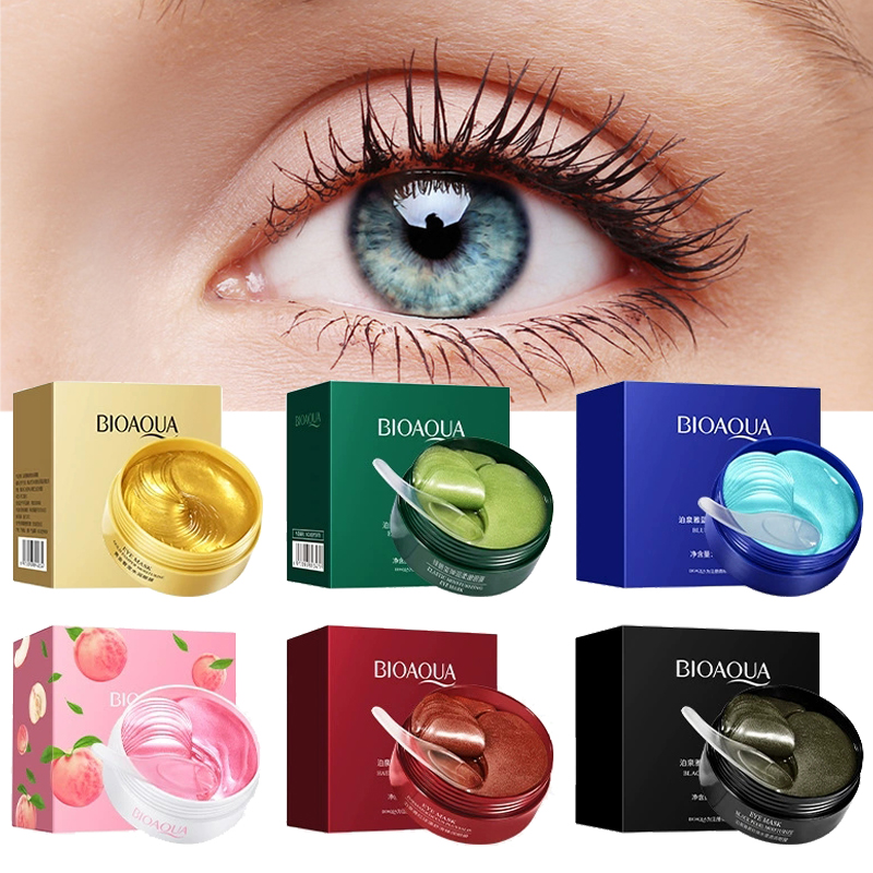 Sheet Mask Collagen - 60 Stück BIOAQUA Kristall-Kollagen-Augenpads gegen Augenringe,