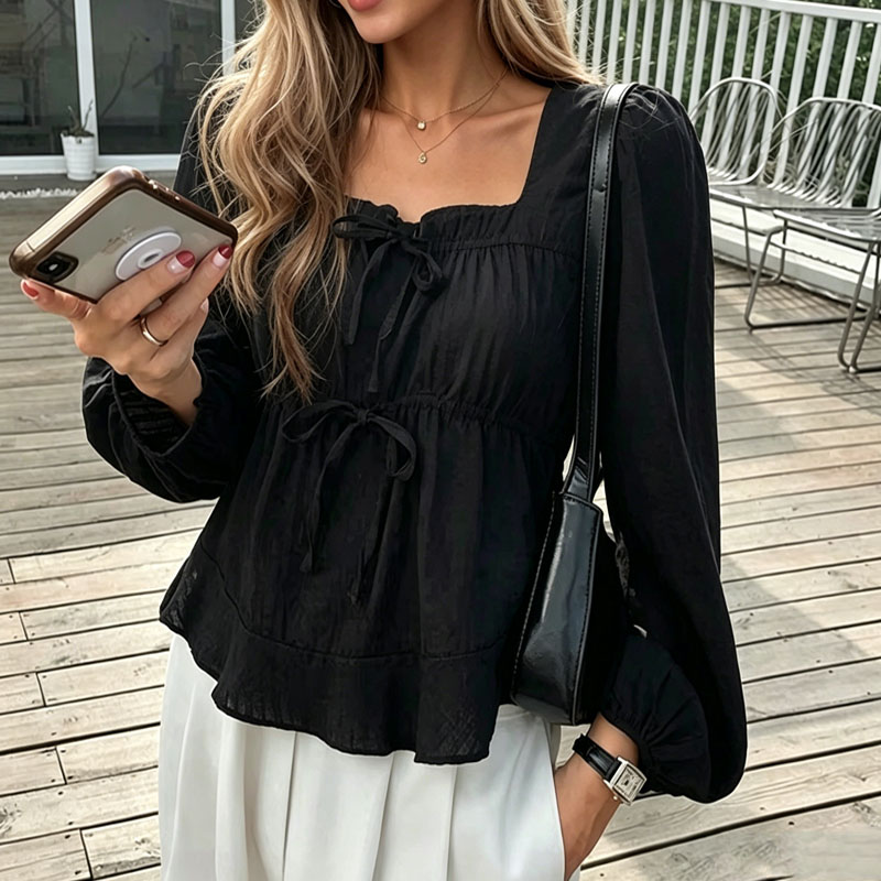 Elegante Damenbluse mit Schlei – Korean Lifestyle Bewertung und Preis